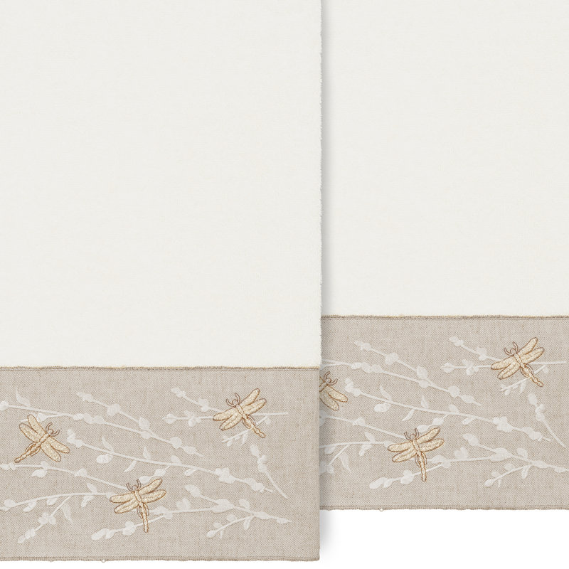 Braelyn 2 Bath Towel Set Midweight Bath Towel, Cream