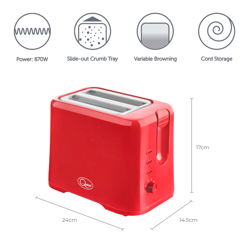 2 Slice Toaster, Red