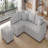 82.6" L-Shaped Sectional Pull Out Sofa Bed Sleeper Sofa With Two Usb Ports, Two Power Sockets And A Movable Storage Ottoman, Gray-2105290745