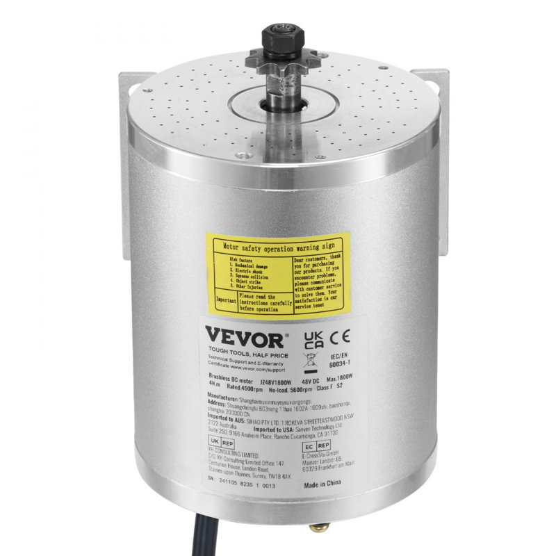 Moteur électrique sans balai 1800W 48V 4500tr / min avec contrôleur amélioré