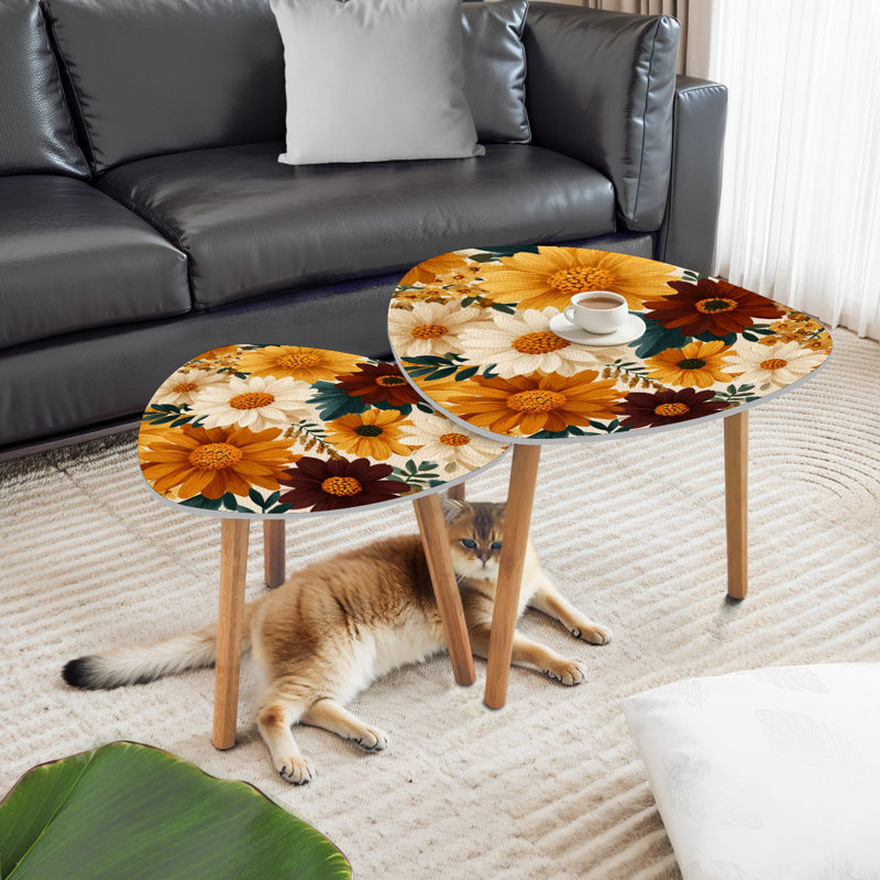Ensemble de 2 tables basses gigognes Triangle