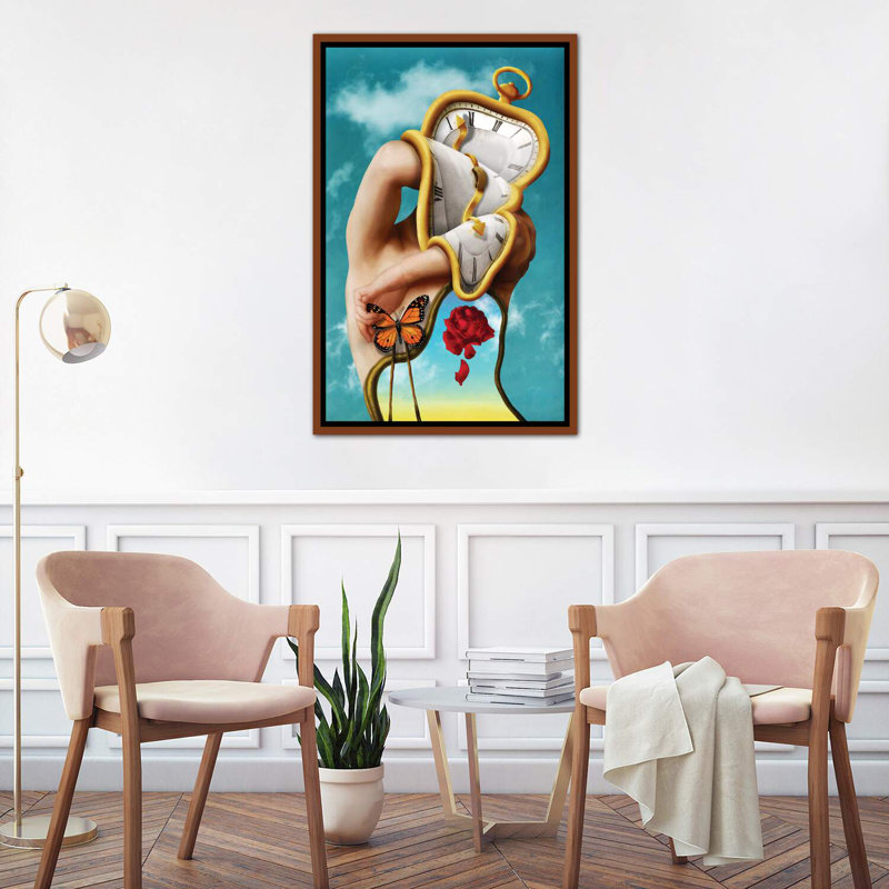 La persistance du temps par Diogo Verissimo - reproduction, H 18 po x l 26 po x P 1,5 po, Cadre bois classique