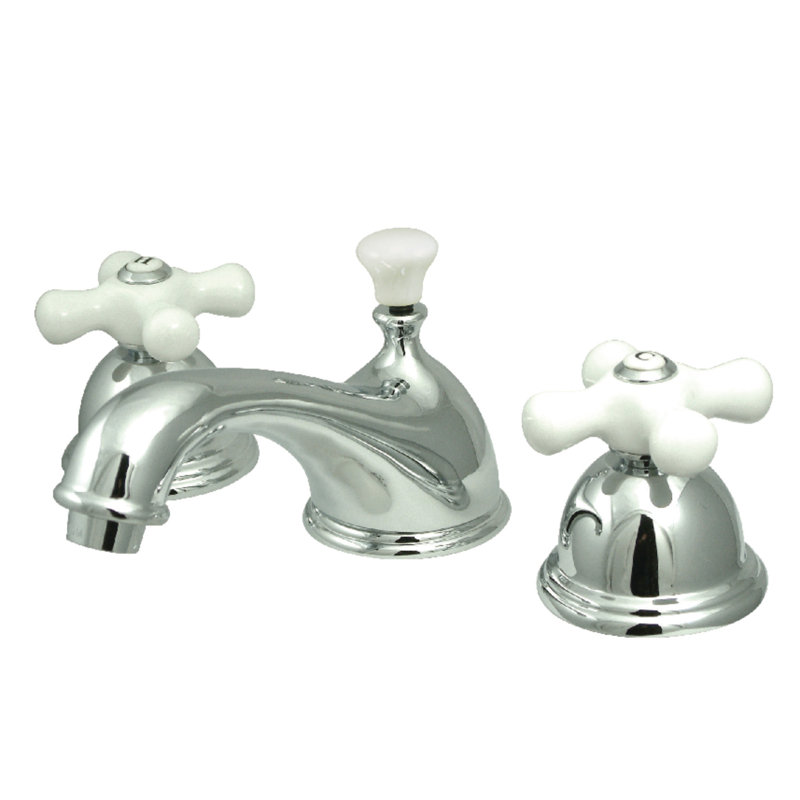 Vintage Lavatory Widespread Bathroom Faucet with Drain Assembly, Polished Chrome