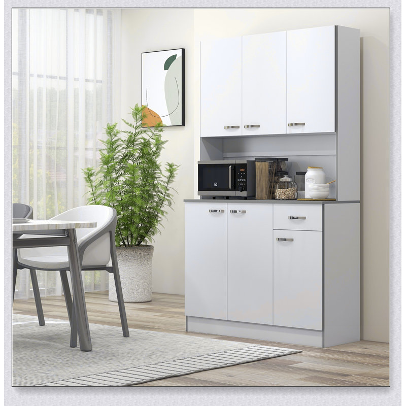 Buffet de cuisine 71 po autoportant moderne avec desserte et rangement