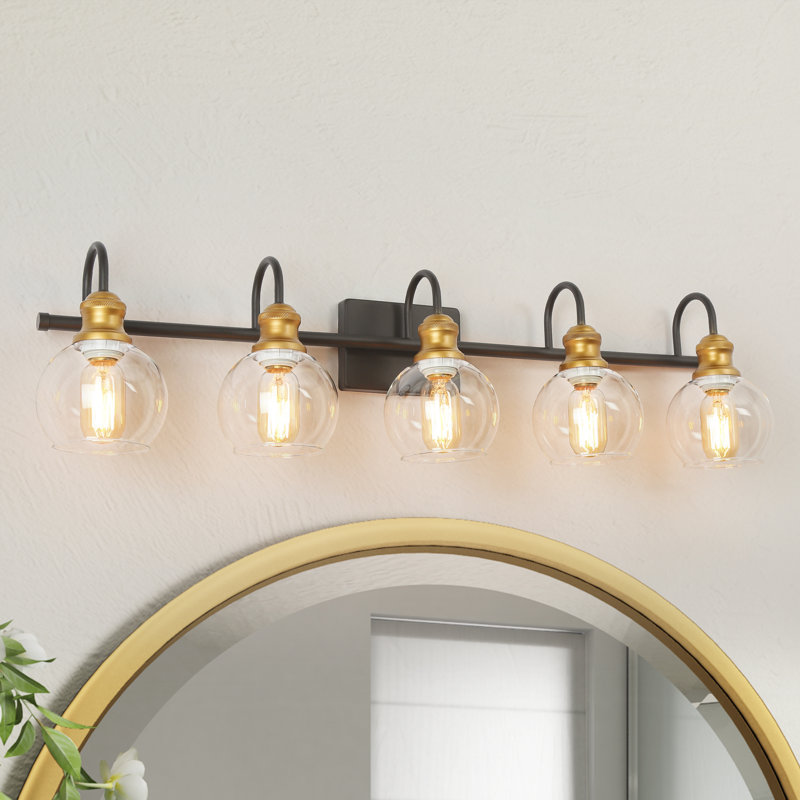 Rito Alto Dimmable Brass Gold Bathroom Vanity Light, 5
