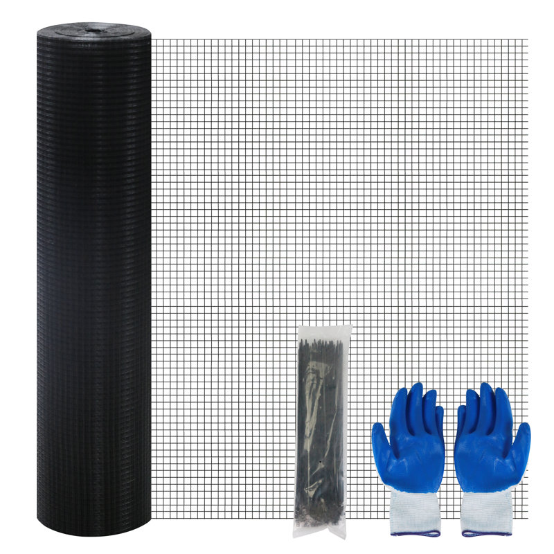 Rouleau de maille en vinyle noir 1/2 po 48 po x 100 pi