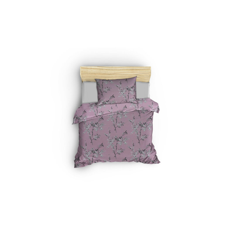 Ensemble de housse de couette 100% coton, Housse de couette 61 po x 87 po + 1 taie d'oreille