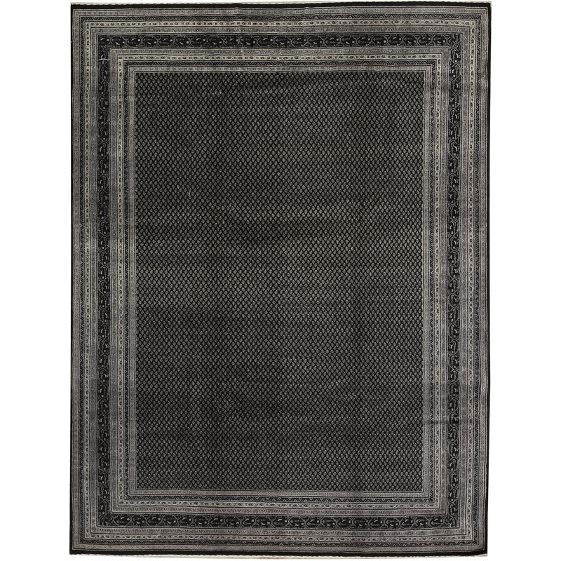 Hand-Knotted High-Quality Black Area Rug