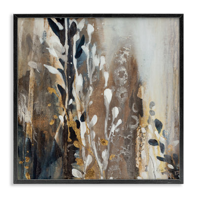 Peinture abstraite moderne avec plantes en cascade, estampe numérique de K. Nari