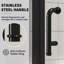 Porte de douche pliante en verre sans cadre, 34-35 1/2 po L x 72 po H-72126849