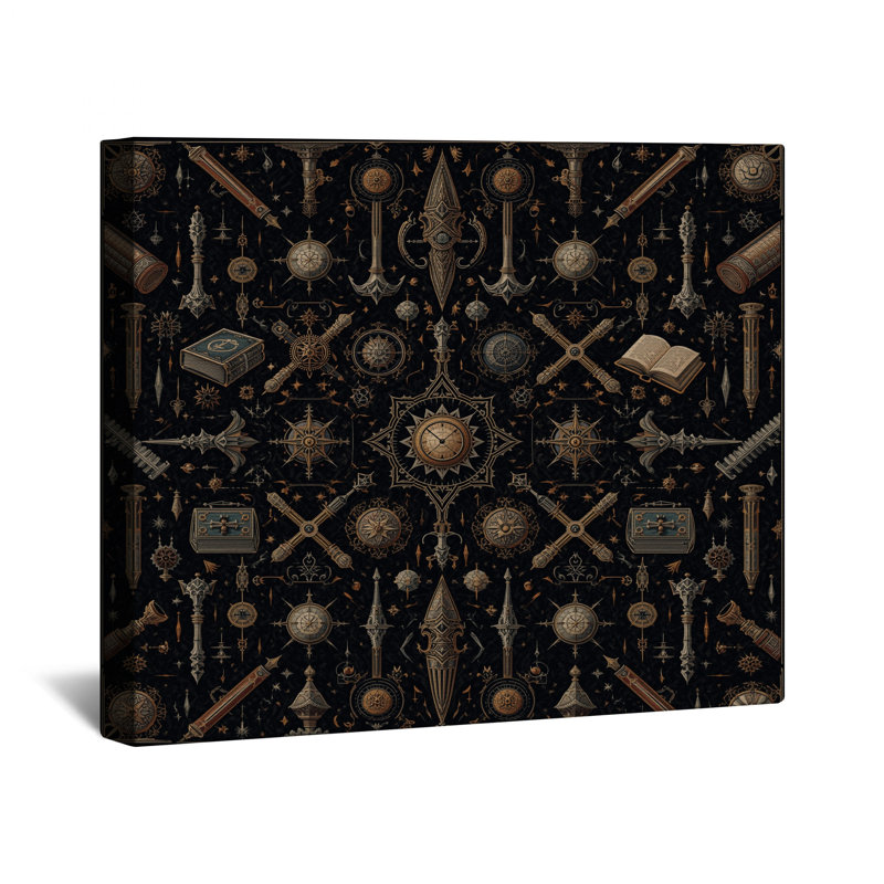 Toile tendue avec boussole Steampunk, 16 x 16 pouces