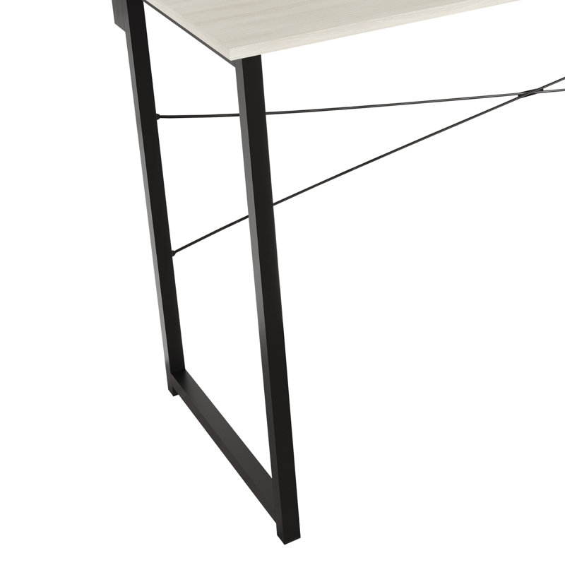 Metal Writing Desk With Shelf, Light Gray, 35.63" H x 55.12" W x 19.68" D