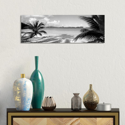 Palmiers sur la plage, Îles Vierges américaines, États-Unis - Giclée sur toile tendue avec châssis