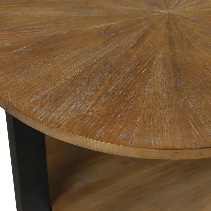 Solid Wood Top End Table, Light Brown