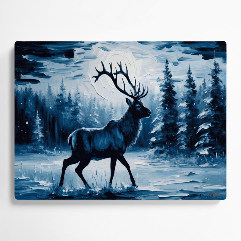 «Christmas Reindeer Silhouettes», art mural en métal bleu, H 20 po x l 30 po