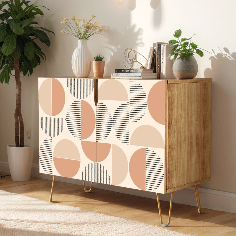 35'' Sideboard, Line Circle Tan