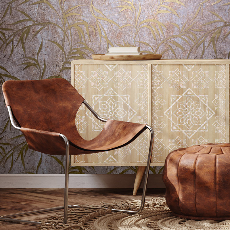 Kavalier Metallic Leaf 10.05M X 53Cm Wallpaper Roll, Copper/Gold