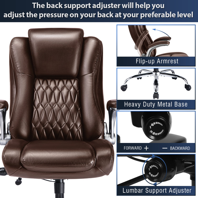 Latitude Run® Mykail Executive Office Chair with Lifting Headrest