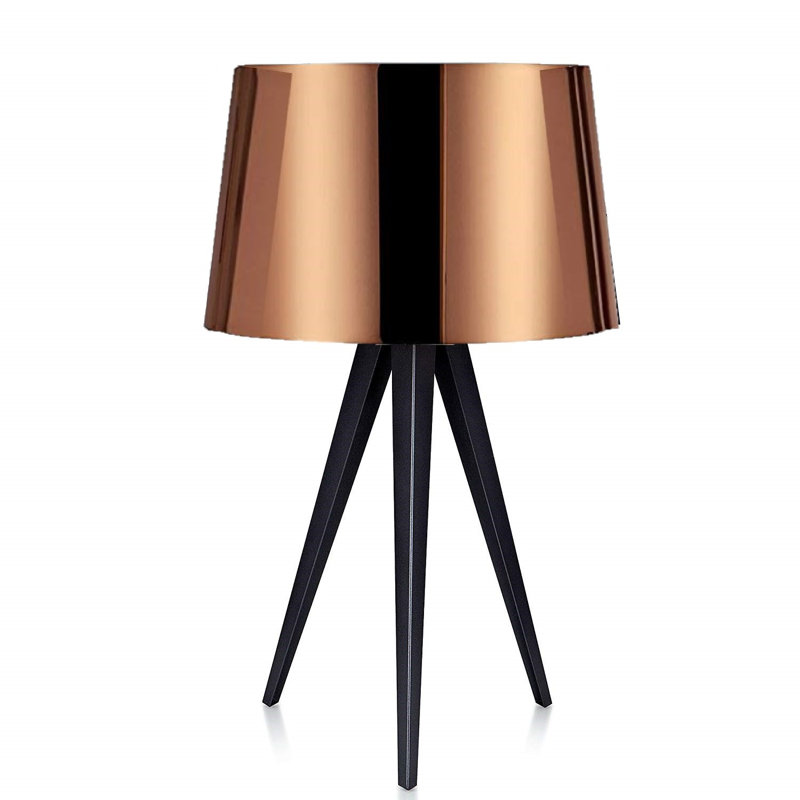 Lampe de table à trépied 20 po Perrie, Noir, Cuivre