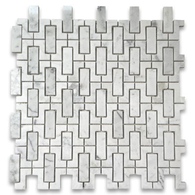 12" x 12" Marble Grid Mosaic Wall & Floor Tile