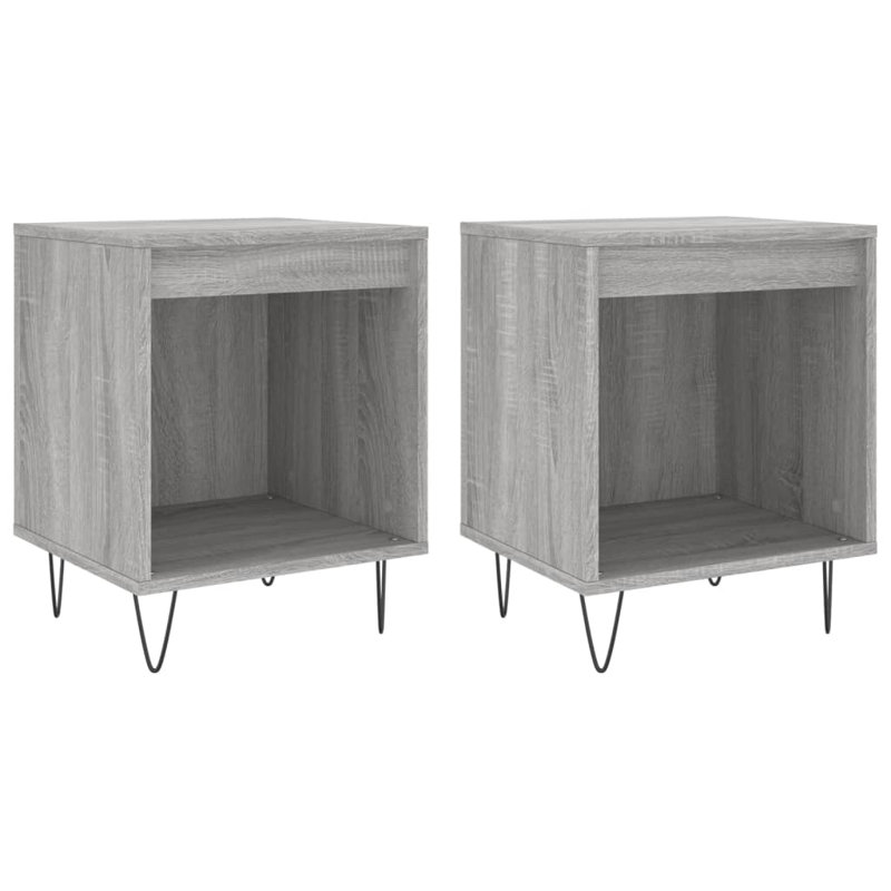 Mursida 40cm W Metal Bedside Table, Grey Sonoma