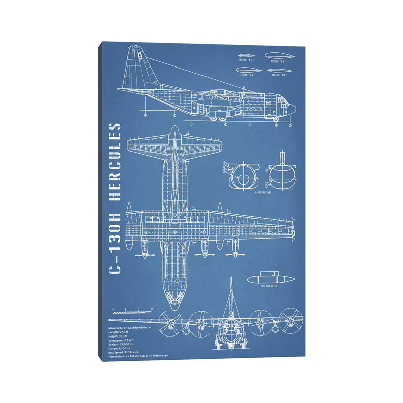 1 Piece Wrapped Canvas Wall Art, 152.5 cm H x 101.5 cm W, Blue