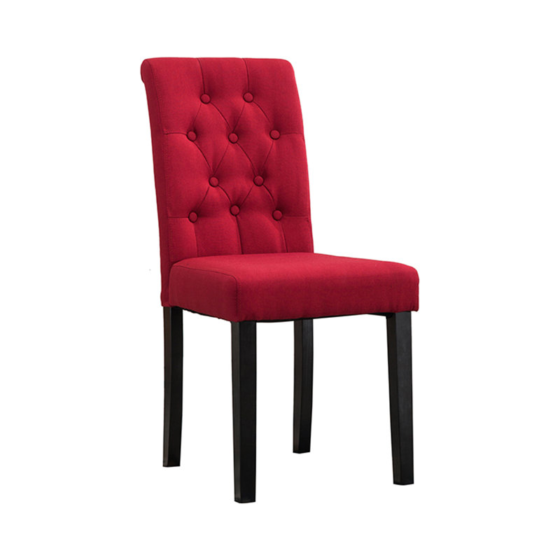 Brainard 46cm H Tufted Upholstered Side Chair, Red, 2