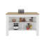 Îlot de cuisine avec tablettes de rangement ouvertes pour l'organisation de la maison