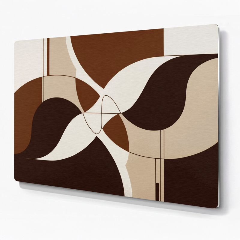Minimalisme 99, art mural en métal beige, H 24 po x l 36 po