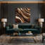 Abstrait art fluide sur toile noire 7-1510323824