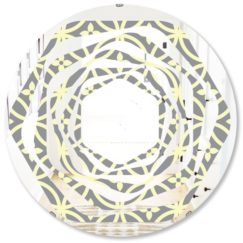 Miroir mural sans cadre whirl moderne à motif de décoration ii campagne, H 31,5 po x l po