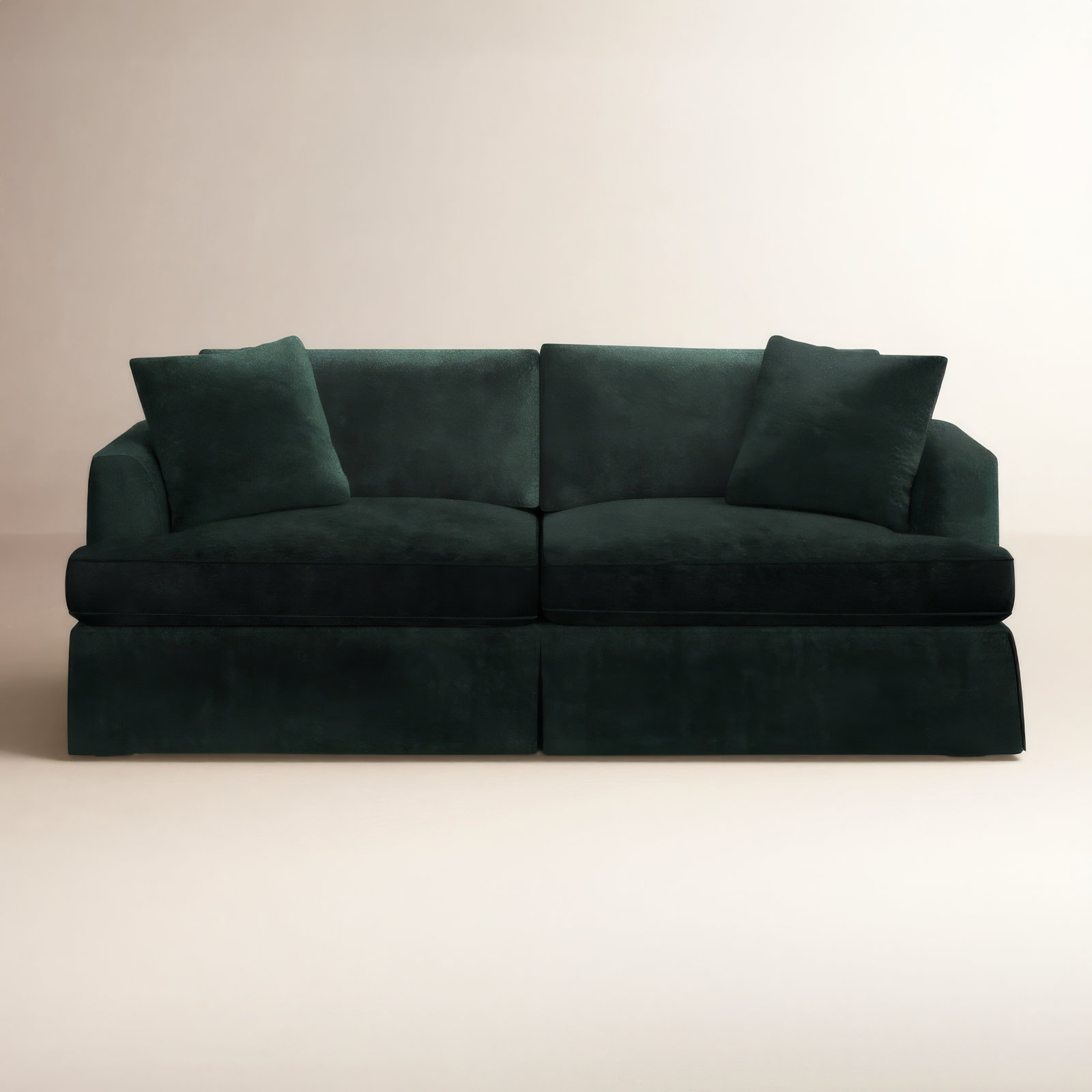 Lucia 92.5'' Upholstered Sofa, Bella Hunter Performance Velvet