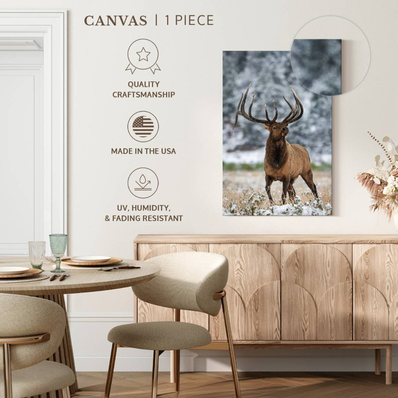 Brampt Mighty Snow Elk, 51" H x 34" W