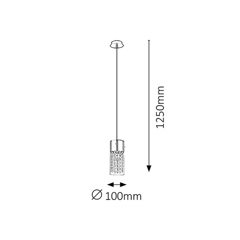 Fryda 1 - Light Silver Cylinder Pendant