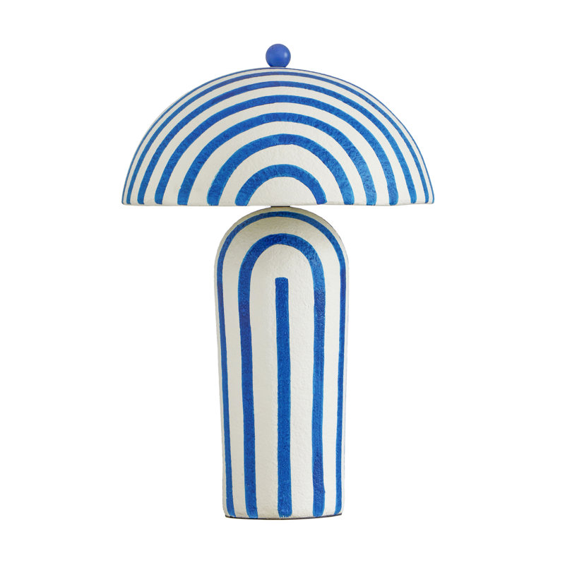 Lampe de table Jamia, Bleu / blanc, Bleu / blanc