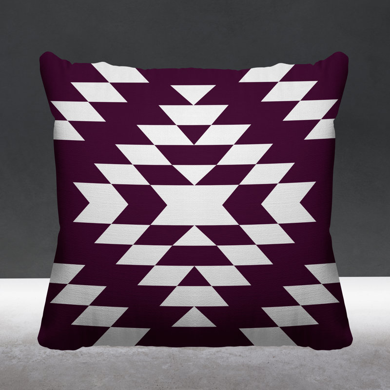 Coussin intérieur / extérieur Chantico Southwestern, Mauve, 19 po x 19 po, Carré
