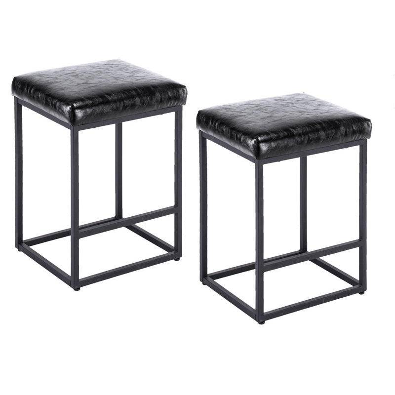 Tabouret de bar et de comptoir Lilyeve, Noir, Tabouret de comptoir (siège d'une hauteur de 24 p