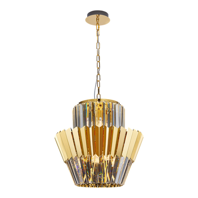 Atasha 9 - Light Crystal Pendant, Gold colours, Gold colours