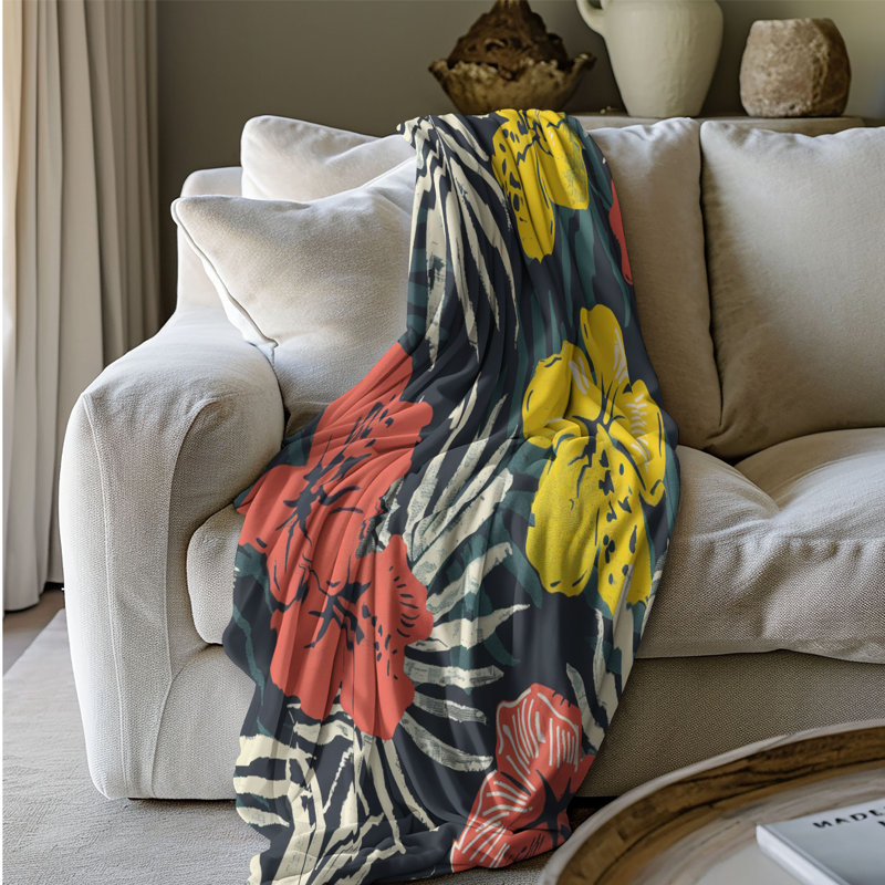 Island Prints - 1 pièce Sherpa Premium, L 50 po x L 60 po