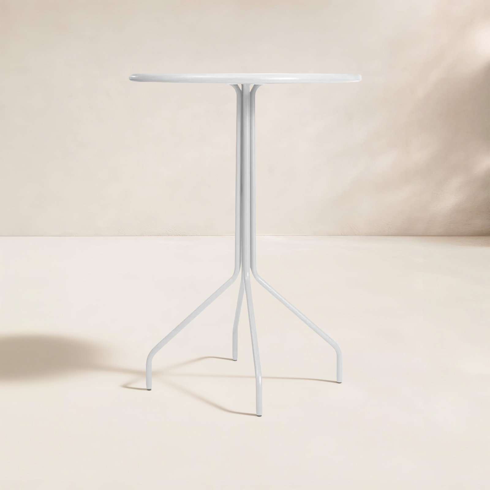 Hot Mesh 30'' Metal Outdoor Bar Table, Off White