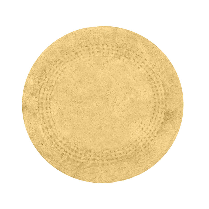 Home Weavers Classy Bathmat 100% Cotton Tufted Bath Rug, Extra Soft and Absorbent Bath Rugs, Non-Slip Bath Mats, Machine Washable bath rugs for Bathroom, 30" Round, Yellow