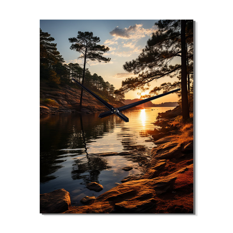 Horloge murale moderne Jasniel - Paysages, H 40 po x l 30 po x P 1 po