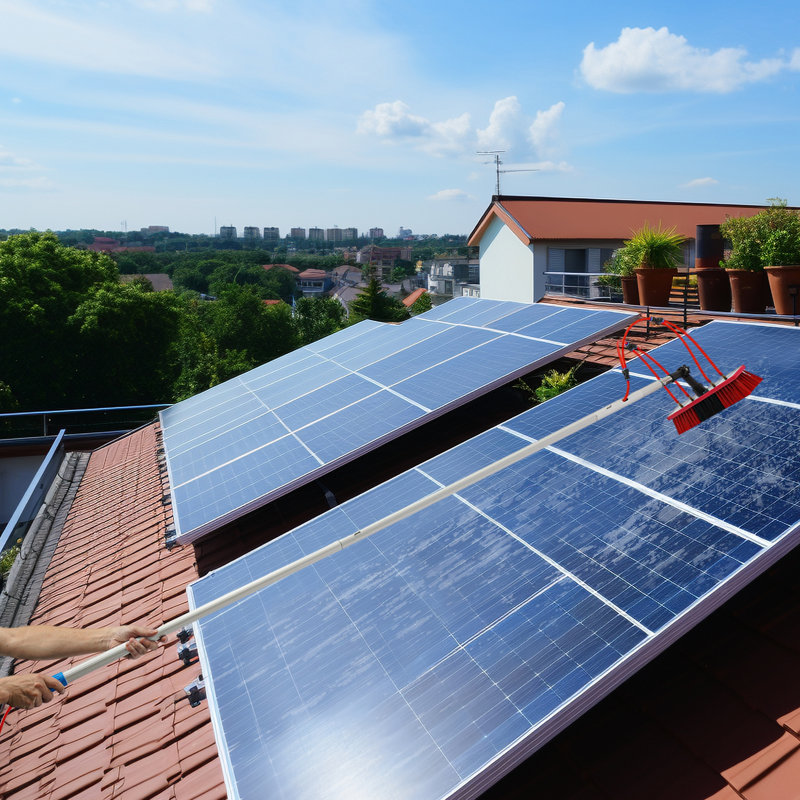 Brosse de nettoyage de panneau solaire, fenêtre extensible et ensemble de nettoyage de panneau PV