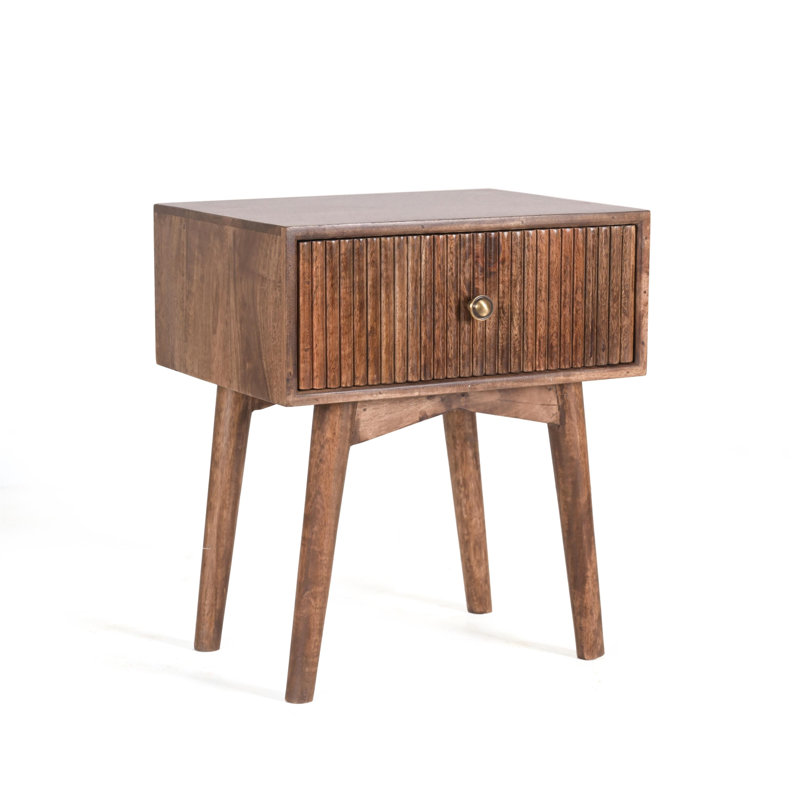 45 cm W Solid Wood Bedside Table