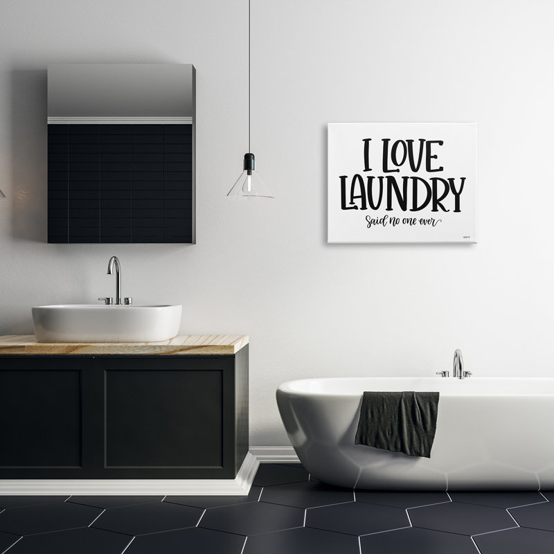 "I Love Laundry Casual Humour" par Imperfect Dust - Art textuel sur toile tendue, Toile tendue, H 24 po x l 30 po x P 1,5 po