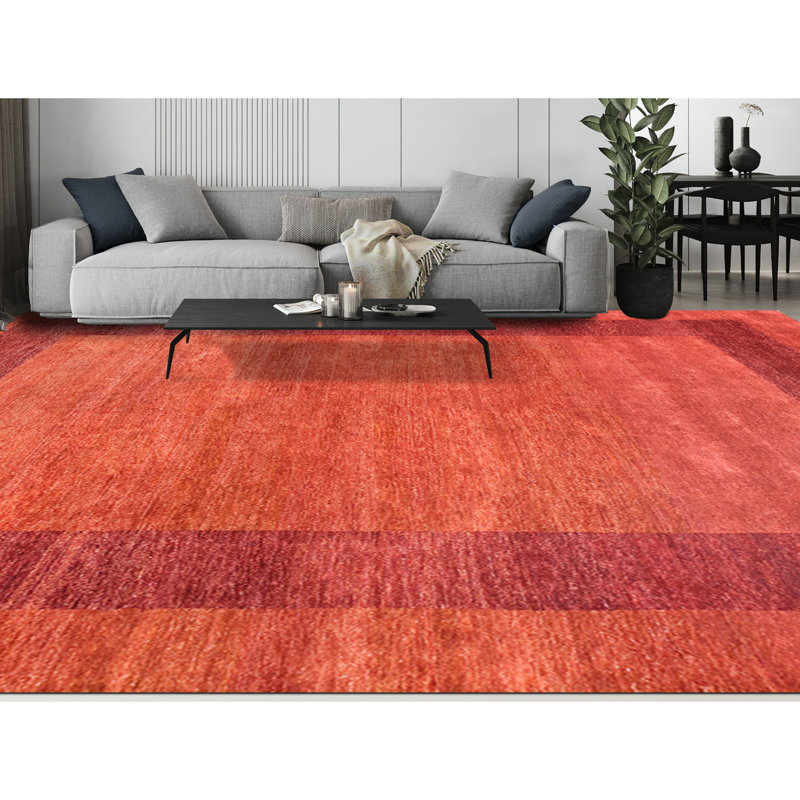 Wool Southwestern Area Rug in Red, Rectangle 8' x 10'