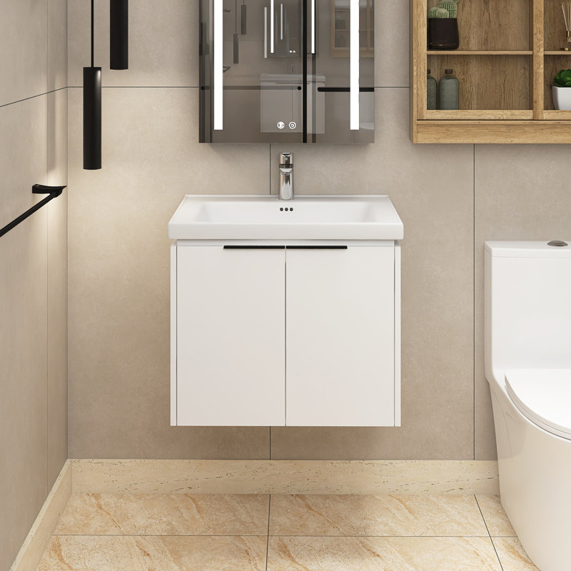 Meuble-lavabo simple 24 po avec plateau en céramique Earnestene