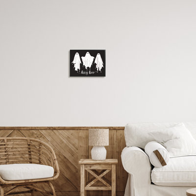 «Hey Boo Three Ghost», impression encadrée sur bois