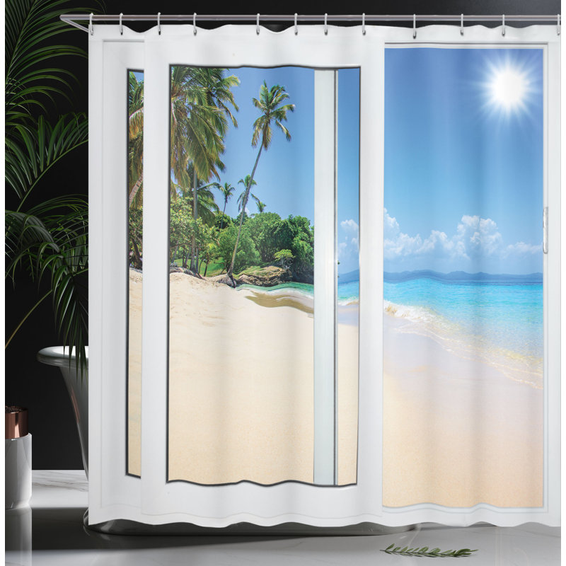 Shower Curtain with Hooks Included, 70" H x 69" W