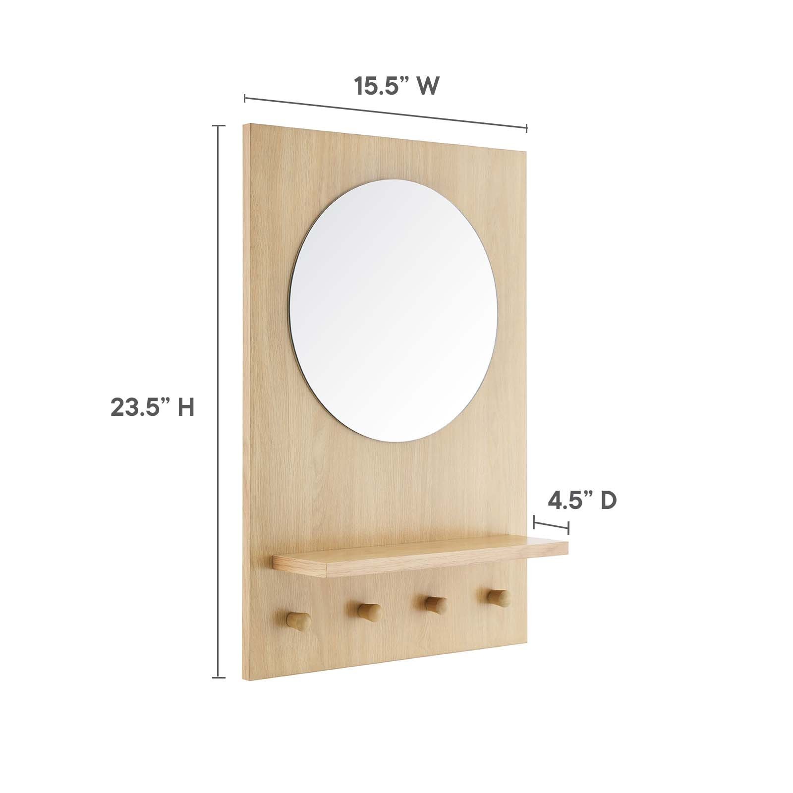 16" Accent Mirror, Oak